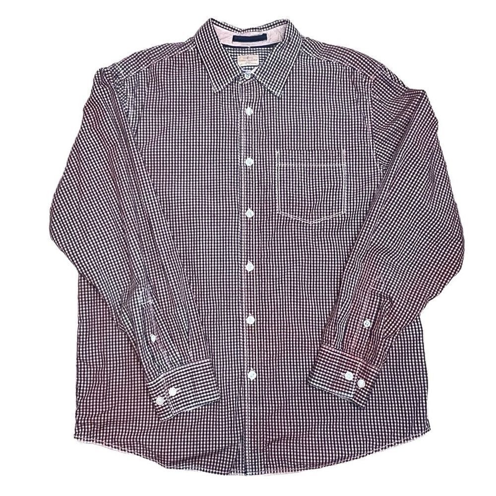 Tommy Bahama Pink and Blue Checked Button Down Shirt. Size Large. Crisp Cotton!